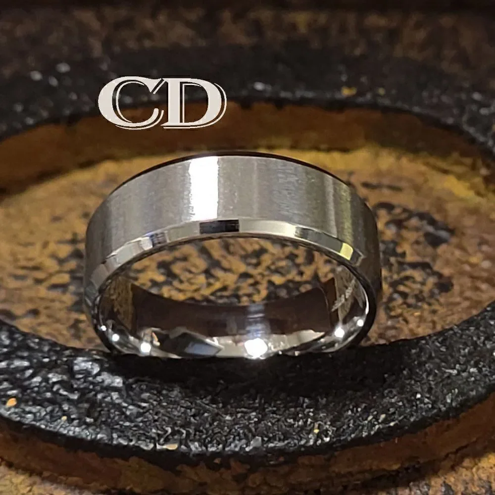 Men's Silver Step Edge Promise Ring - Silver Promise ring For Him